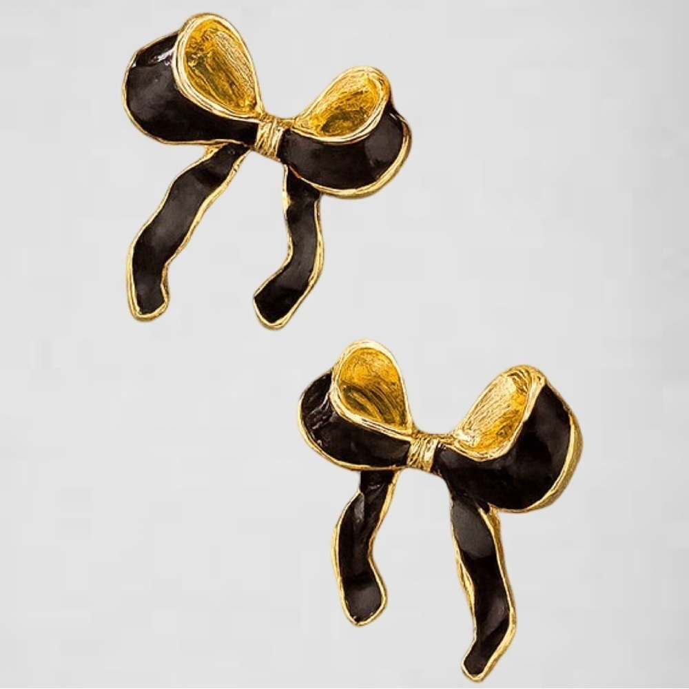 Black Bow Earrings (5021)